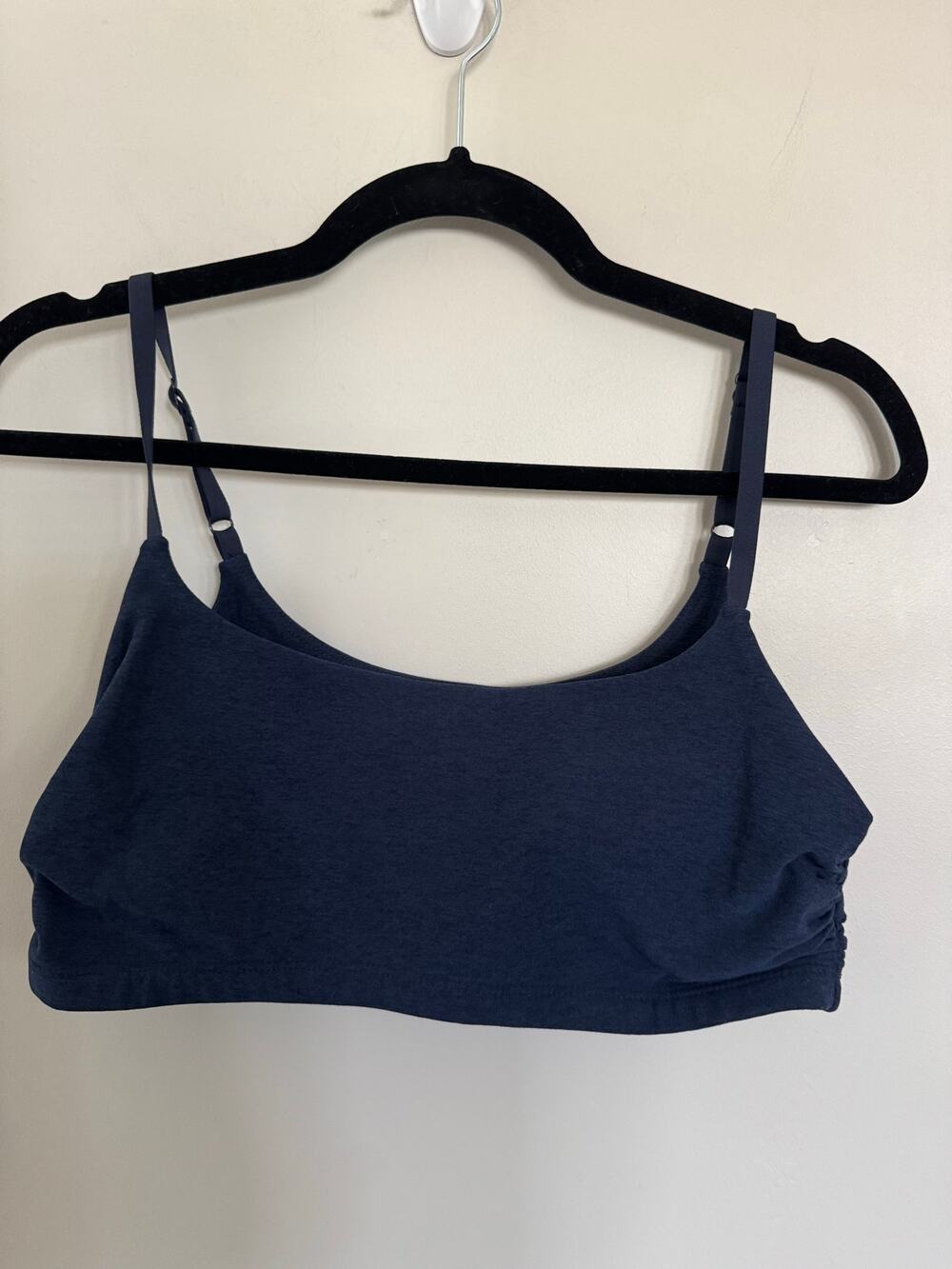NWOT Beyond Yoga Spacedye™ Raise The Barre Shirred Bra in Nocturnal Navy SZ XL